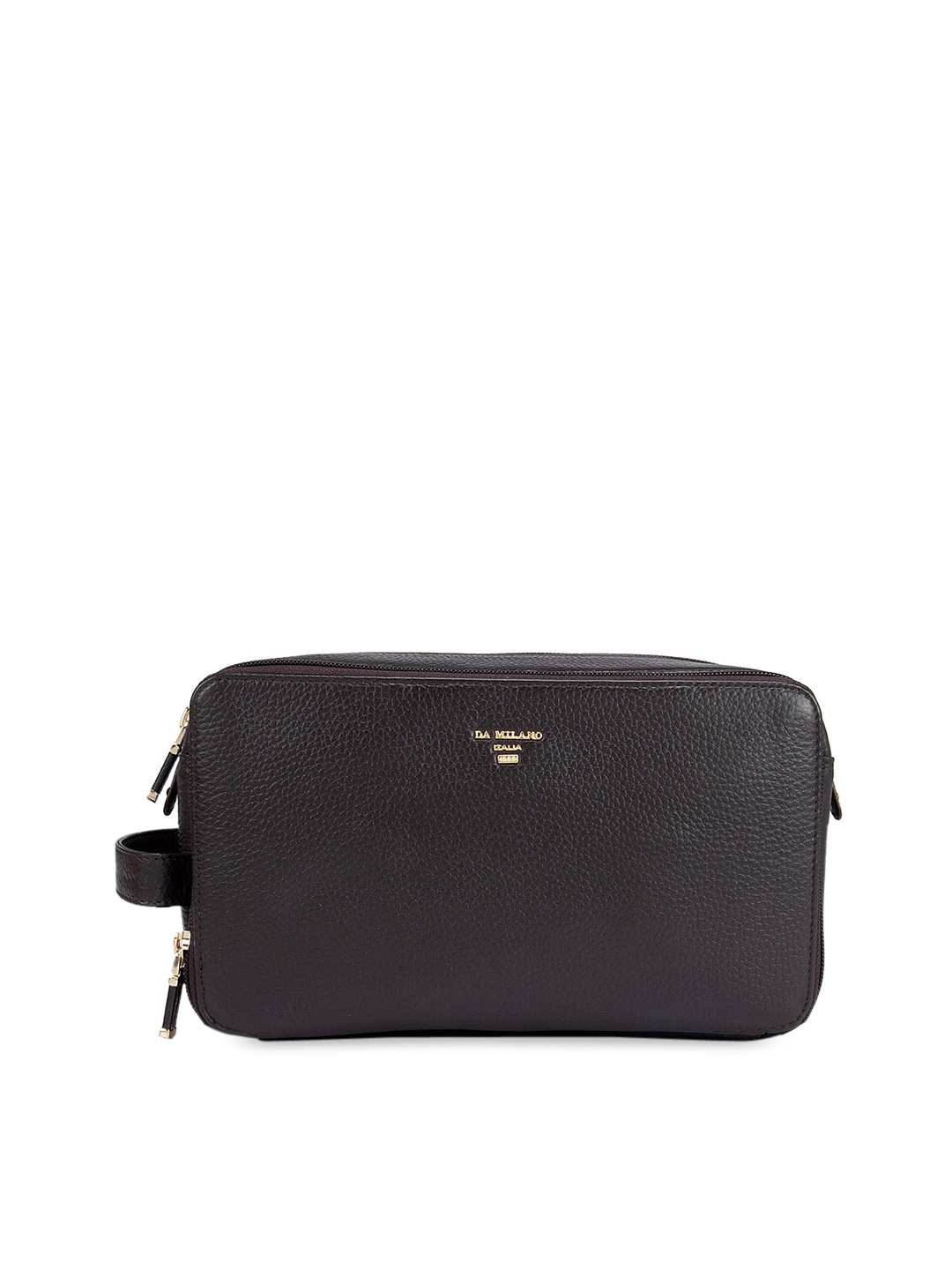 

Da Milano Men Brown Solid Leather Travel Pouch