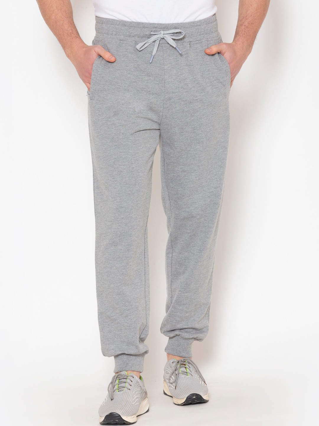 

Bonjour Men Grey Solid Cotton Joggers