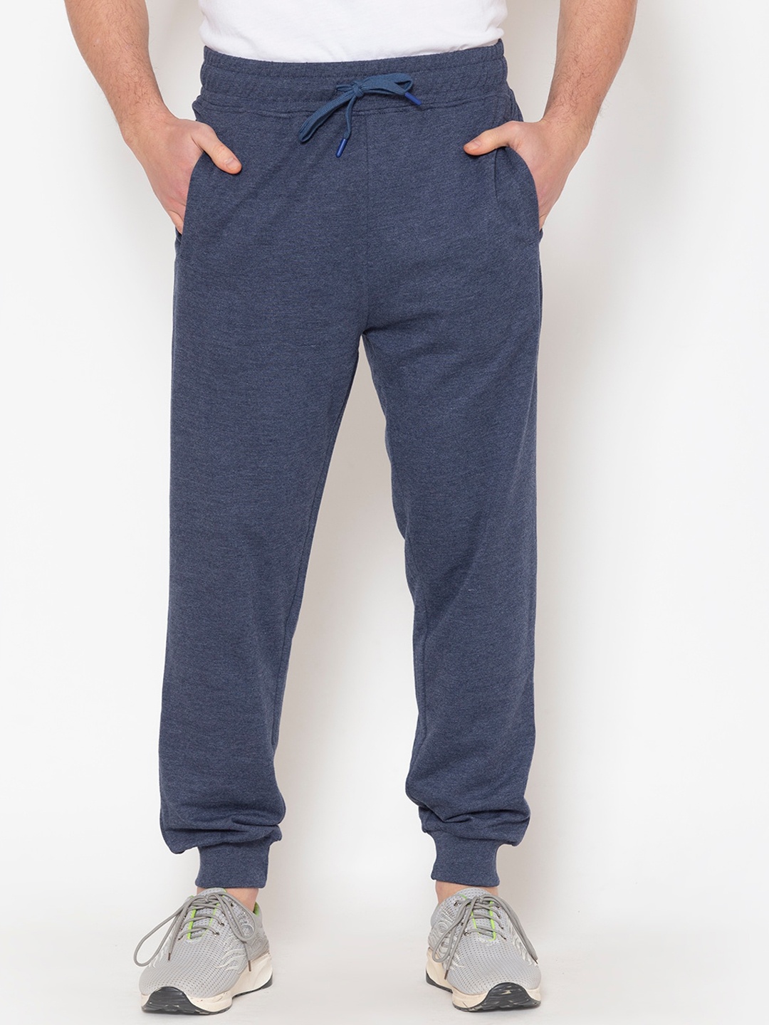

Bonjour Men Navy Blue Solid Cotton Joggers