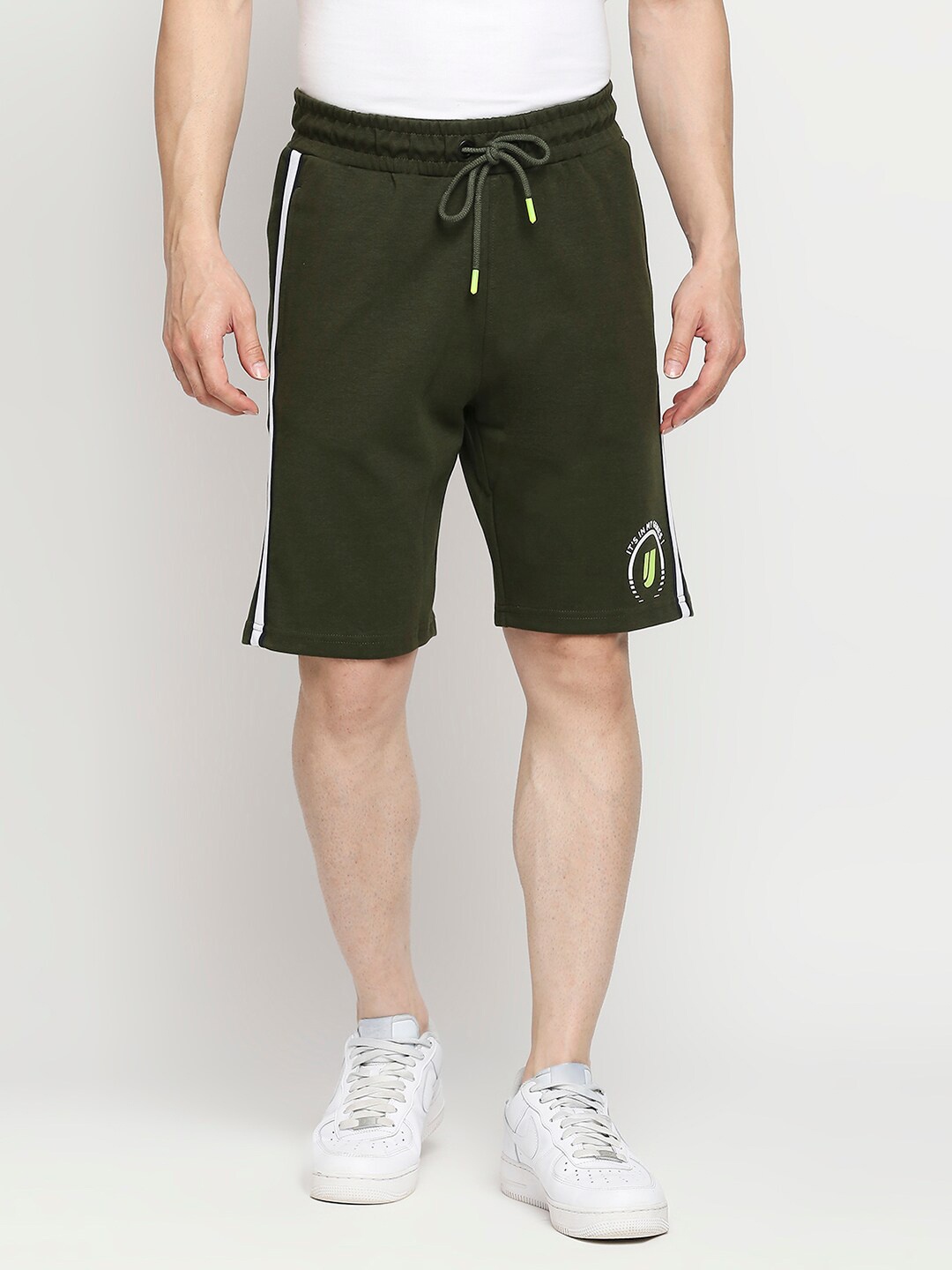 

UnderJeans by Spykar Men Green Solid Shorts