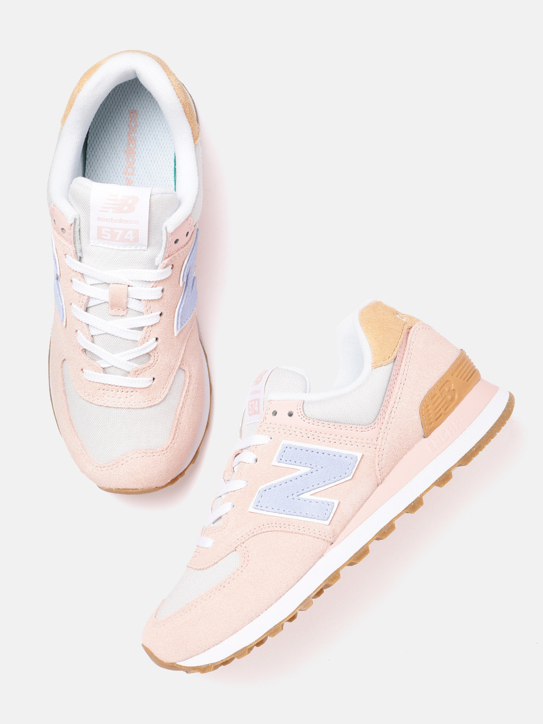 

New Balance Women Colourblocked Suede Sneakers, Pink
