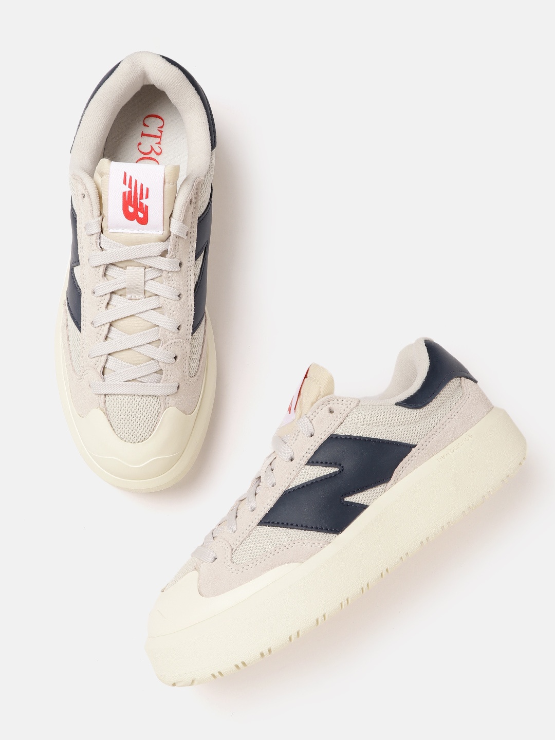 

New Balance Men Suede Sneakers, Cream