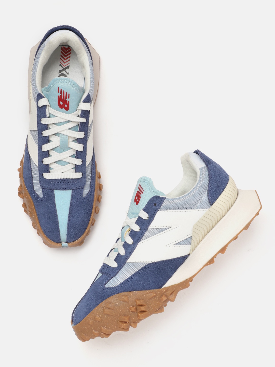 

New Balance Men Colourblocked Suede Sneakers, Blue