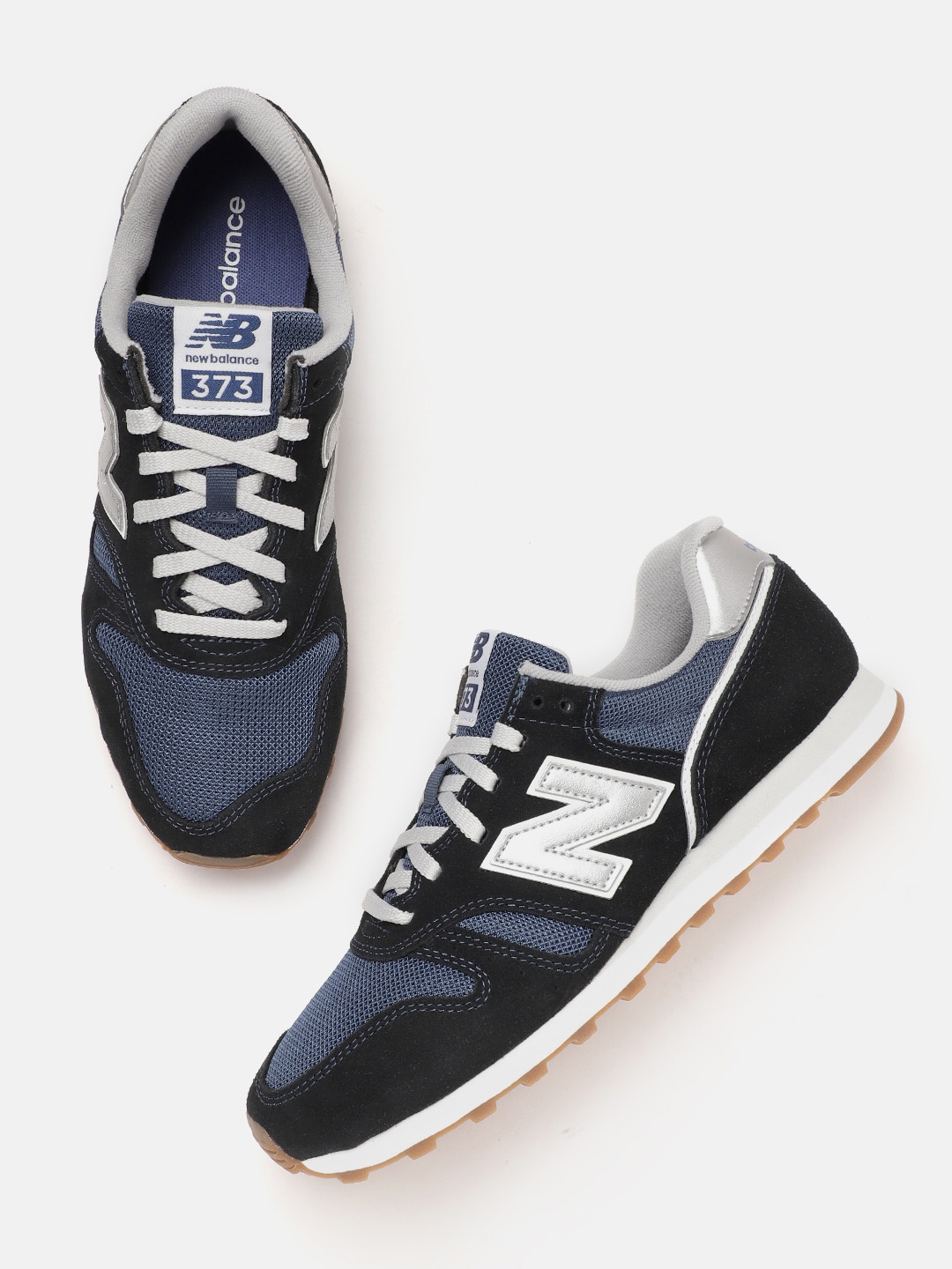 

New Balance Men Colourblocked Suede Sneakers, Black