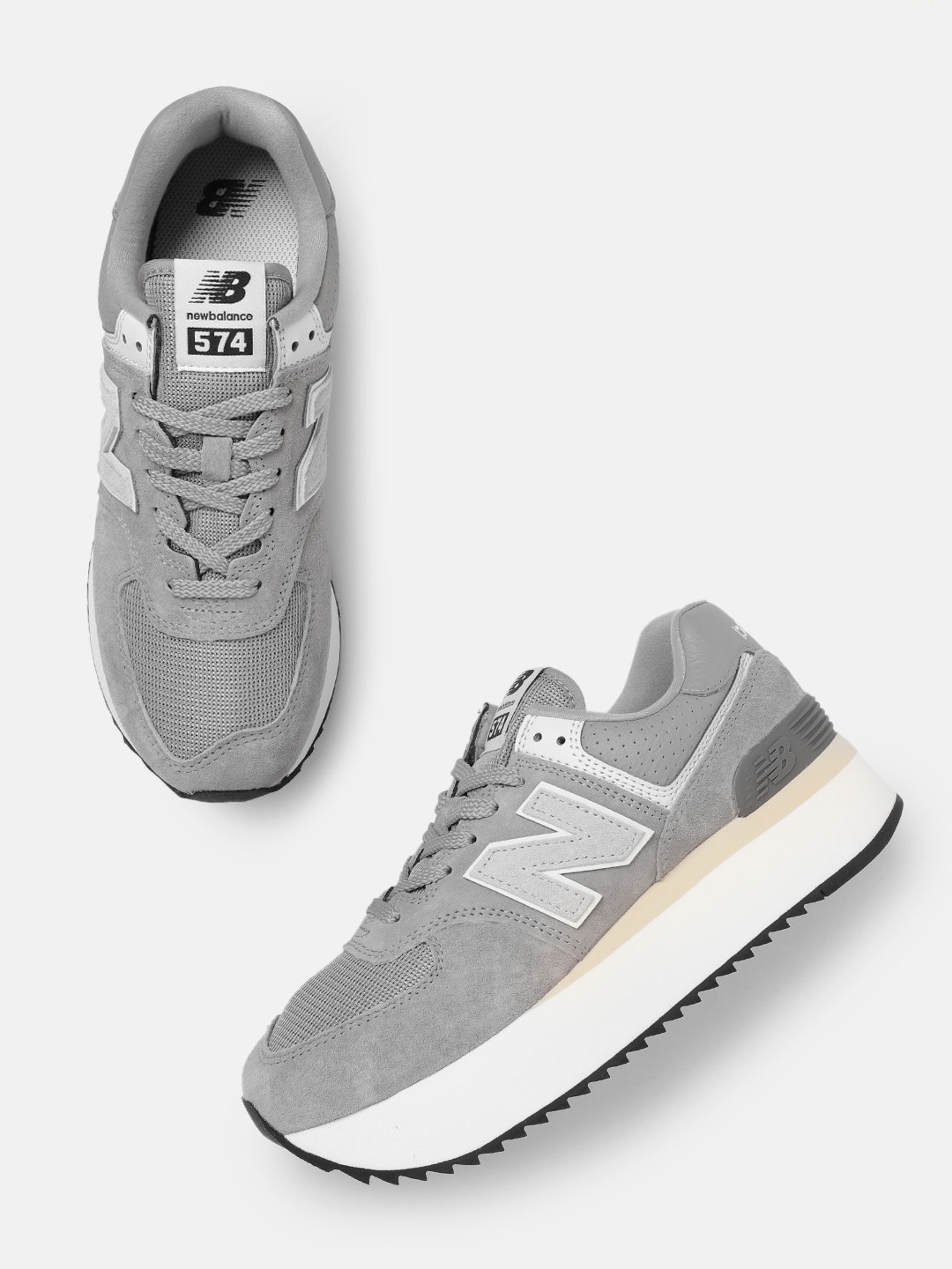 

New Balance Women Woven Design Sneakers, Grey