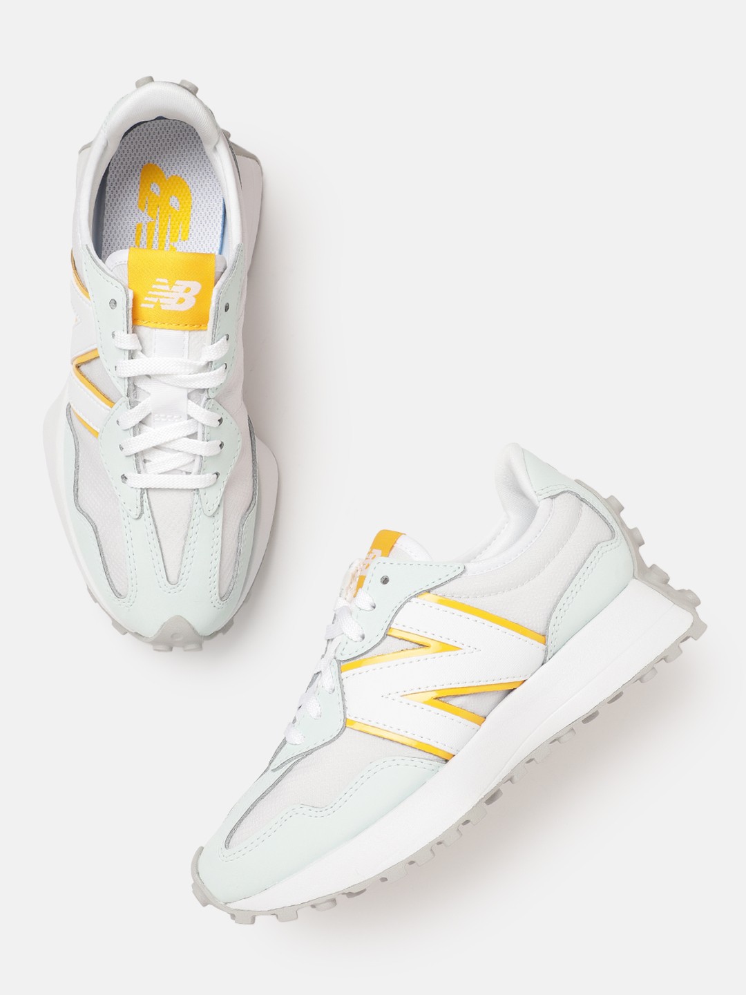 

New Balance Women Colourblocked Suede Sneakers, White