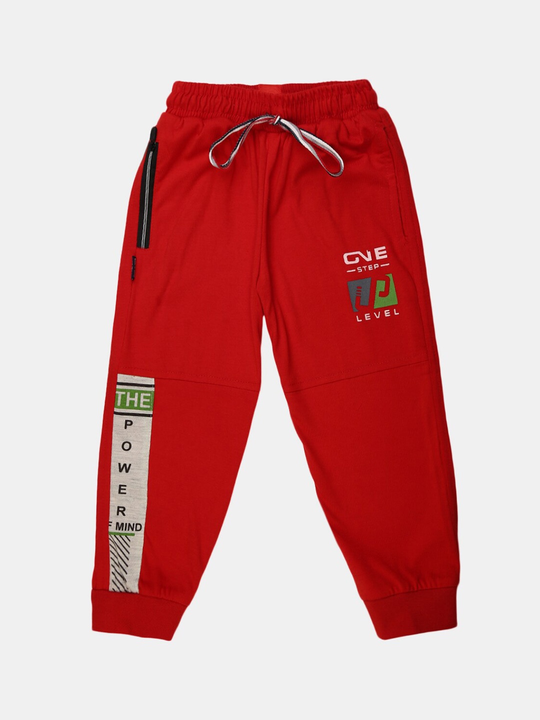 

V-Mart Boys Printed Cotton Joggers, Red