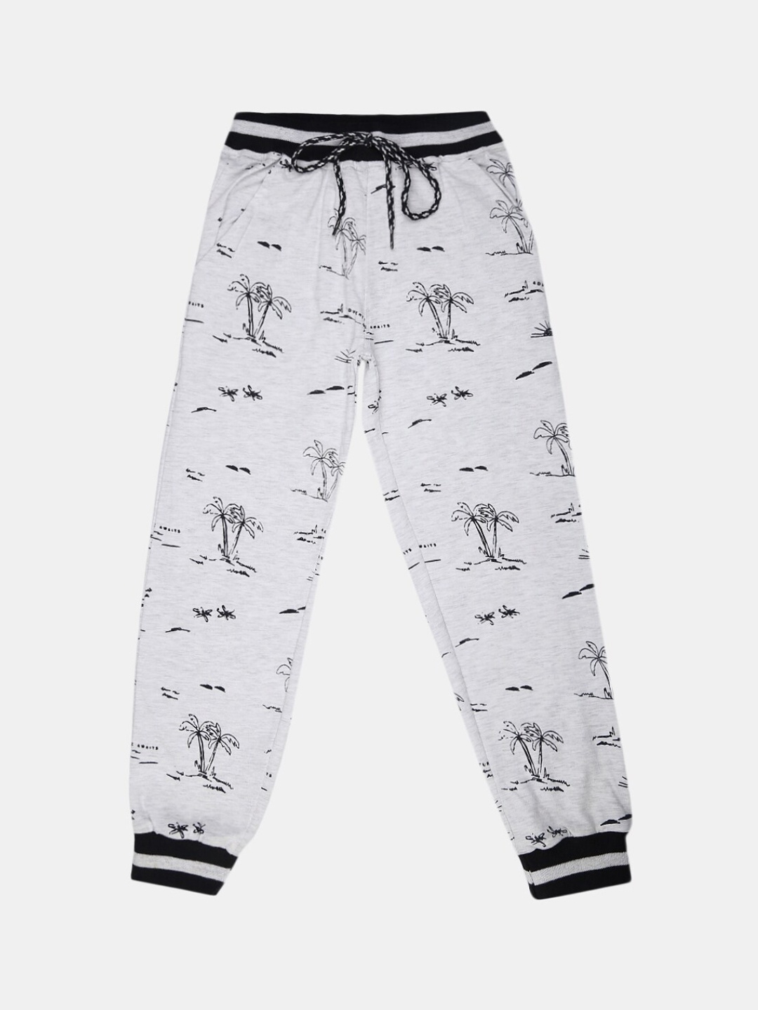 

V-Mart Boys Printed Single Jersey Joggers Lounge Pants, Grey