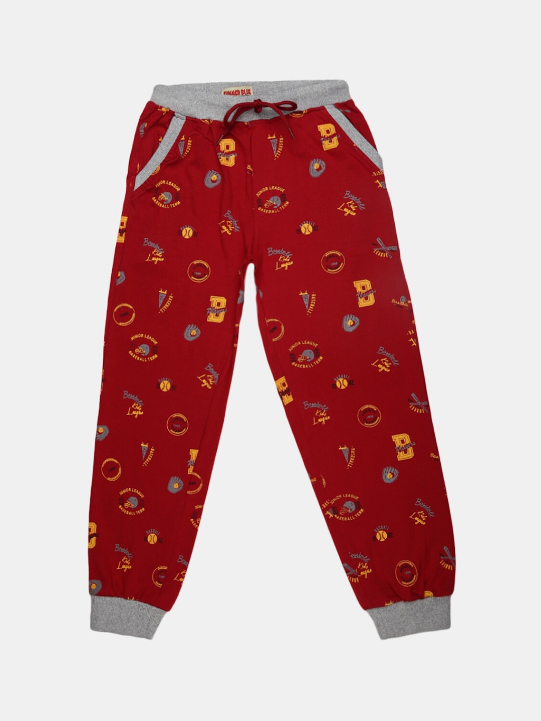 

V-Mart Boys Printed Cotton Single Joggers, Maroon