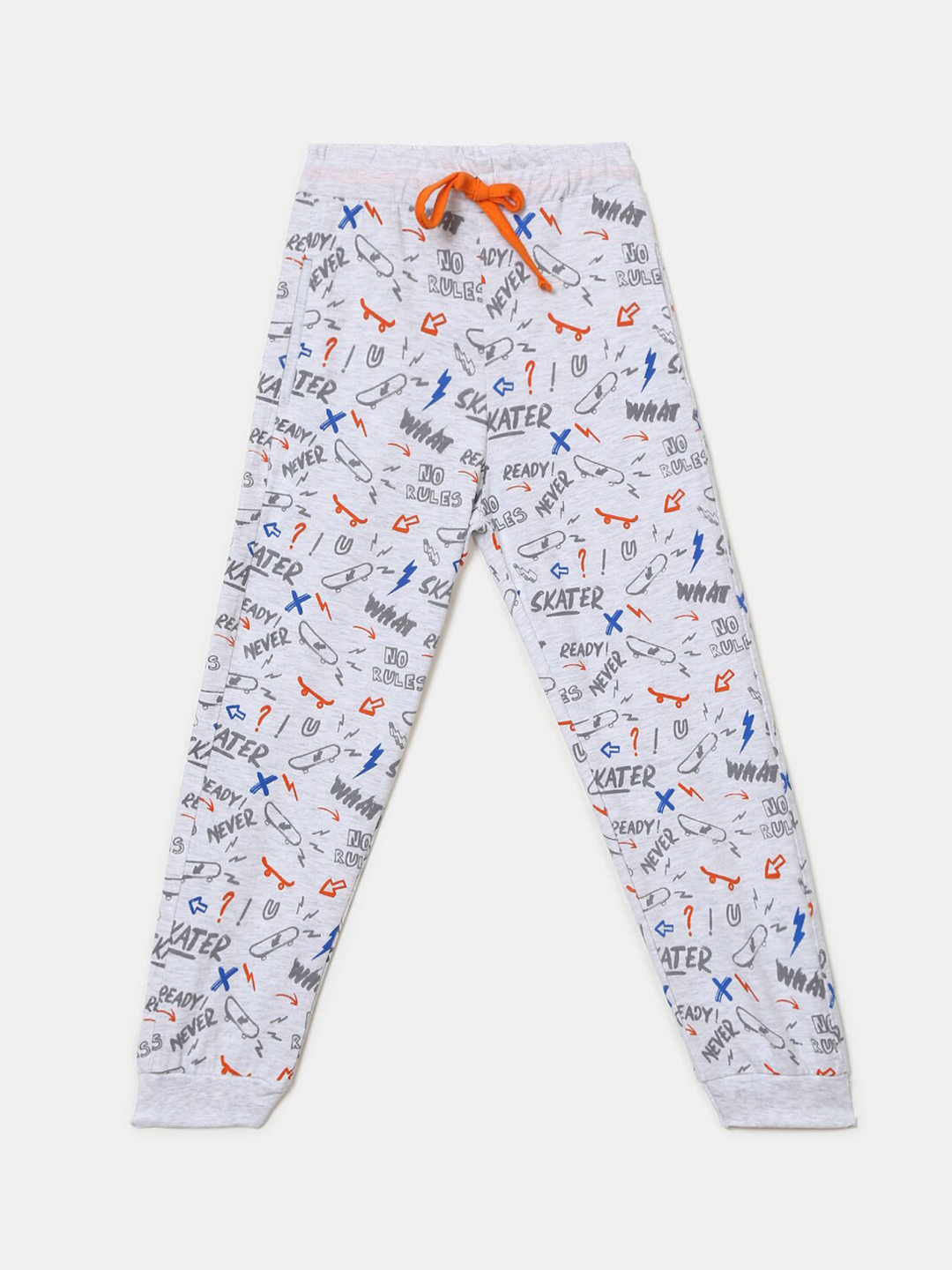 

V-Mart Boys Printed Cotton Single Joggers, Grey