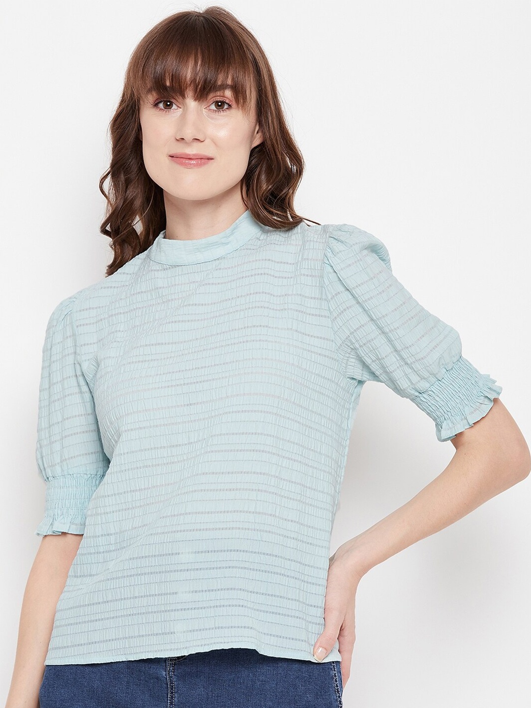 

Madame Women Blue Striped Top