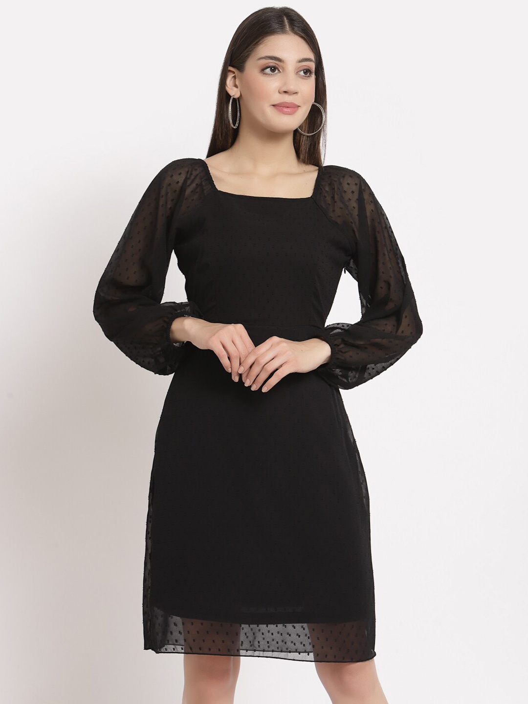 

aayu Black Georgette Sheath Dress