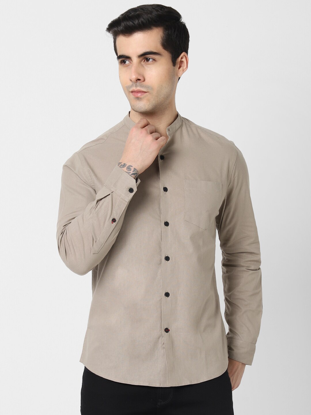 

VASTRADO Men Beige Casual Cotton Shirt