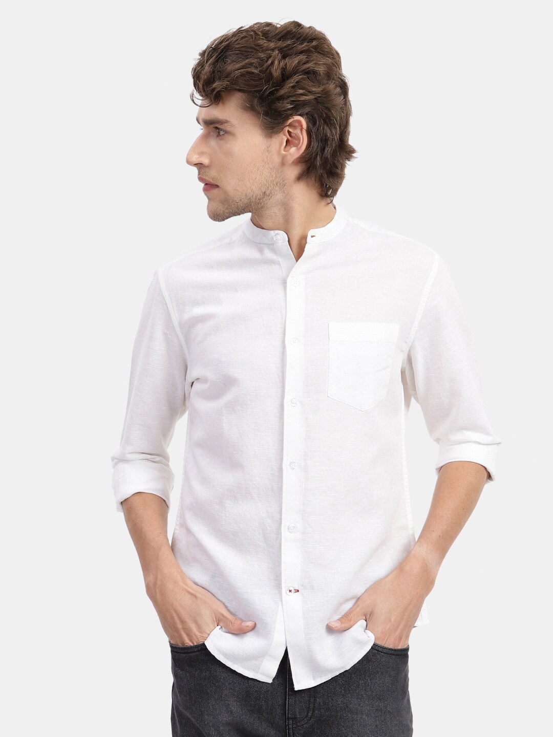 

VASTRADO Men White Cotton Casual Shirt