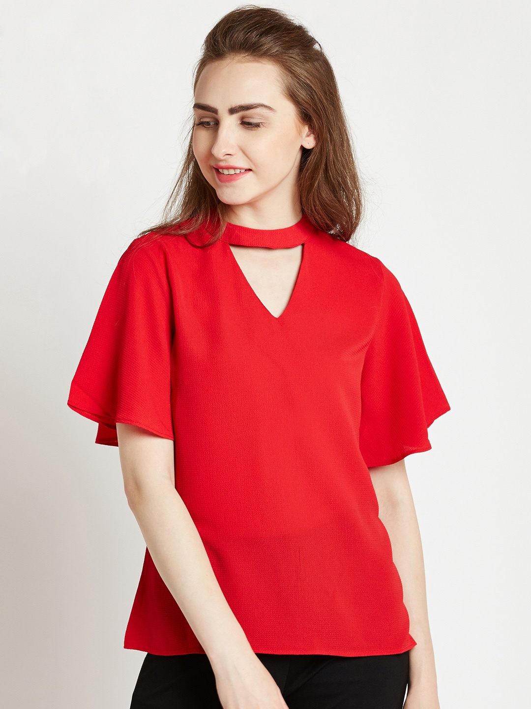 

COVER STORY Women Red Solid Top