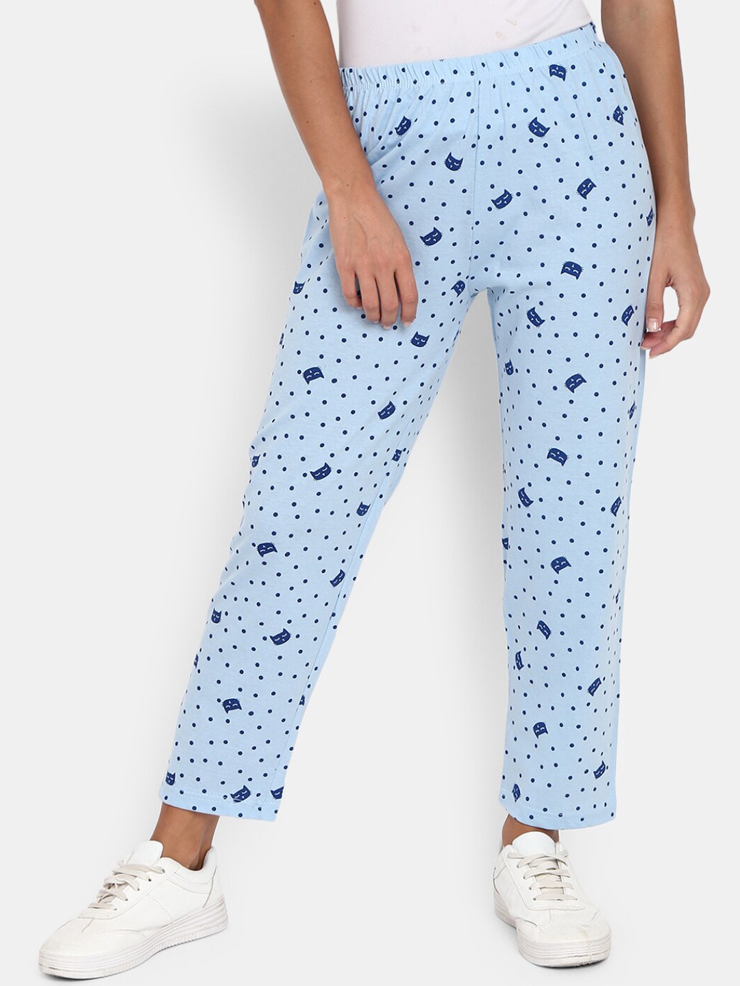 

V-Mart Women Printed Cotton Lounge Pant, Blue