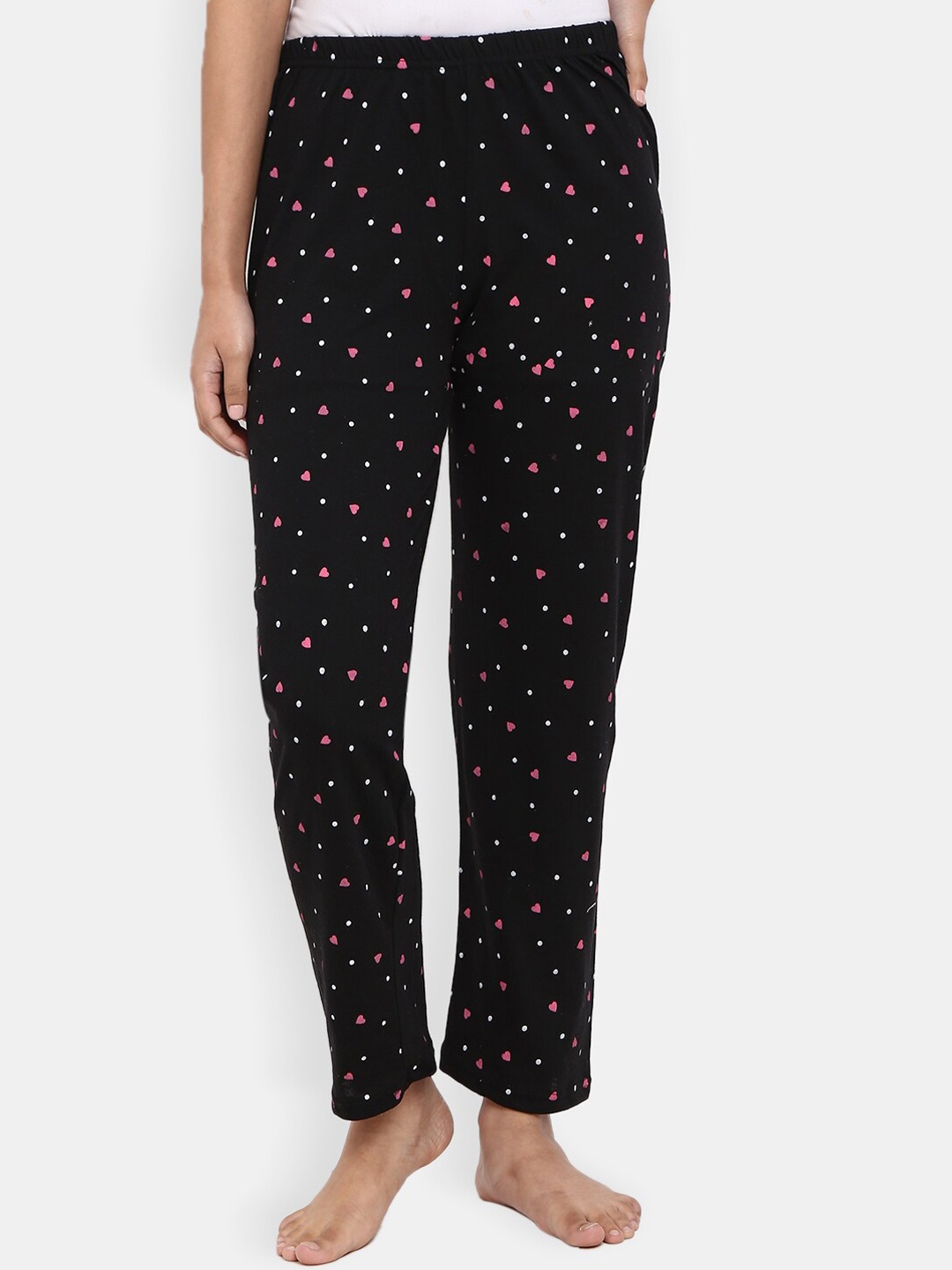 

V-Mart Women Printed Cotton Lounge Pant, Black