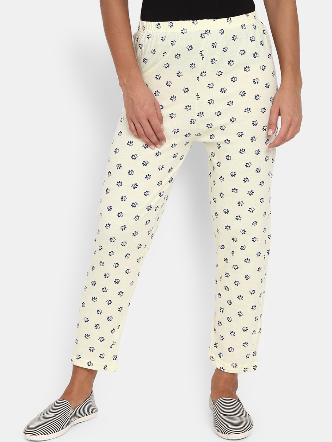 

V-Mart Women Printed Cotton Lounge Pant, Yellow