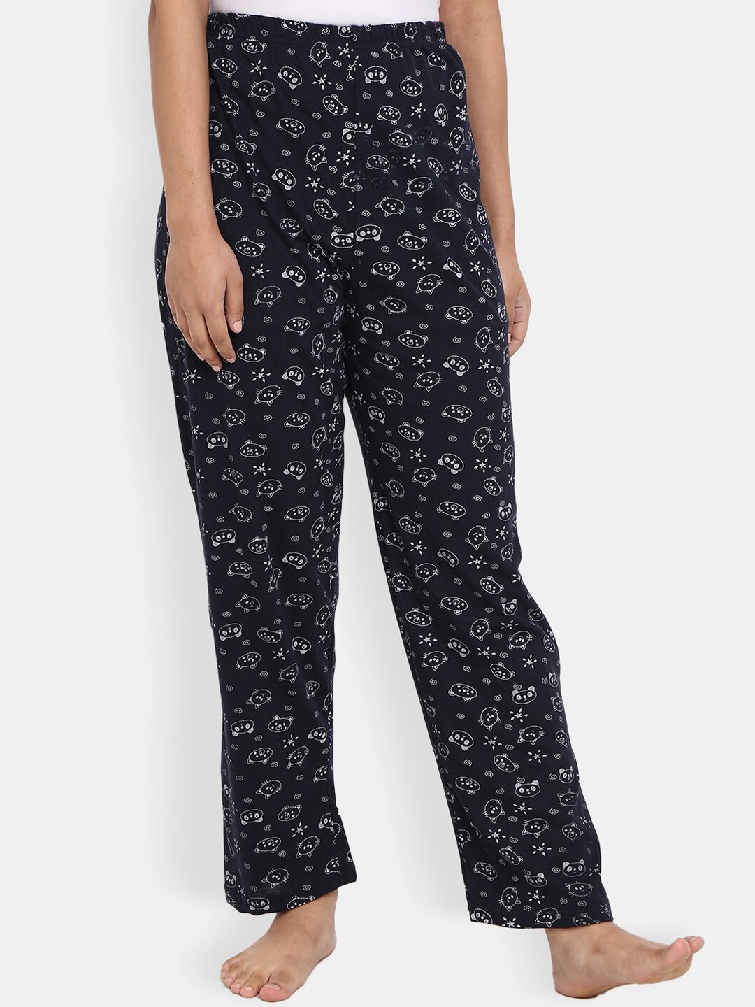 

V-Mart Women Printed Cotton Lounge Pant, Navy blue