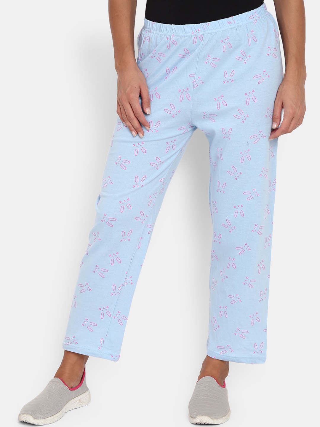 

V-Mart Women Printed Cotton Lounge Pant, Blue