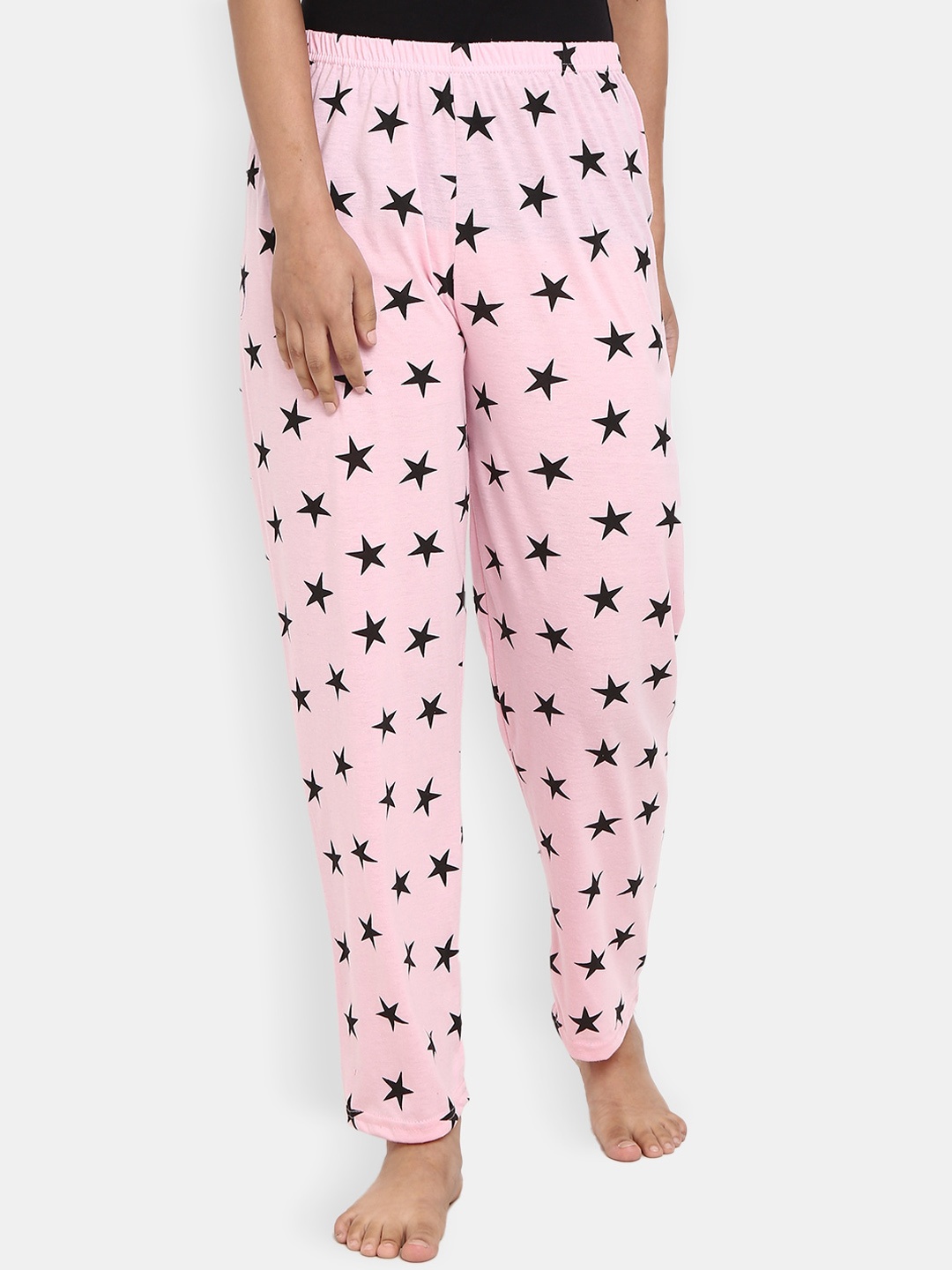 

V-Mart Women Printed Cotton Single Jersey Lounge Pant, Pink