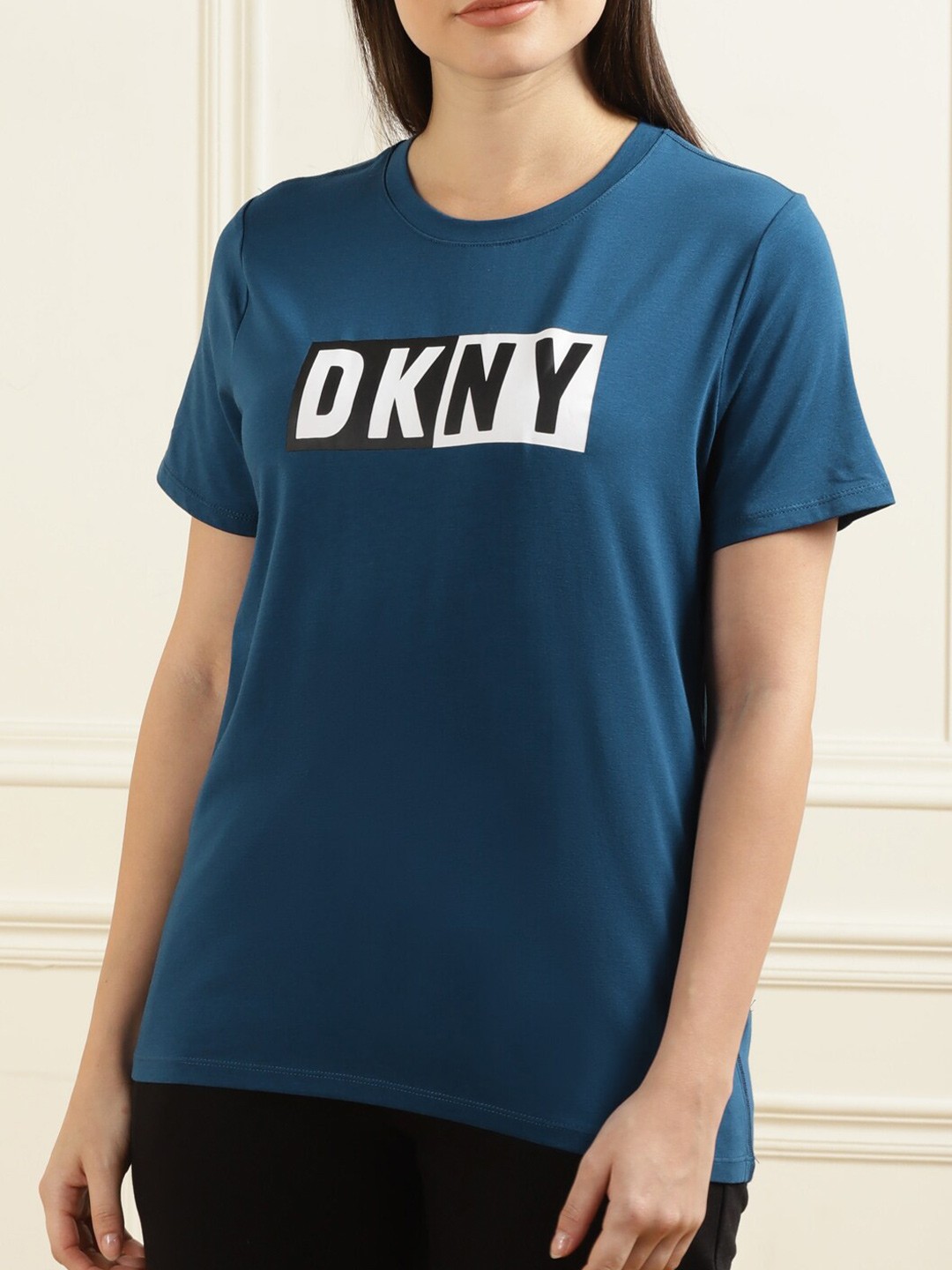 

DKNY Women Green Typography Printed Top