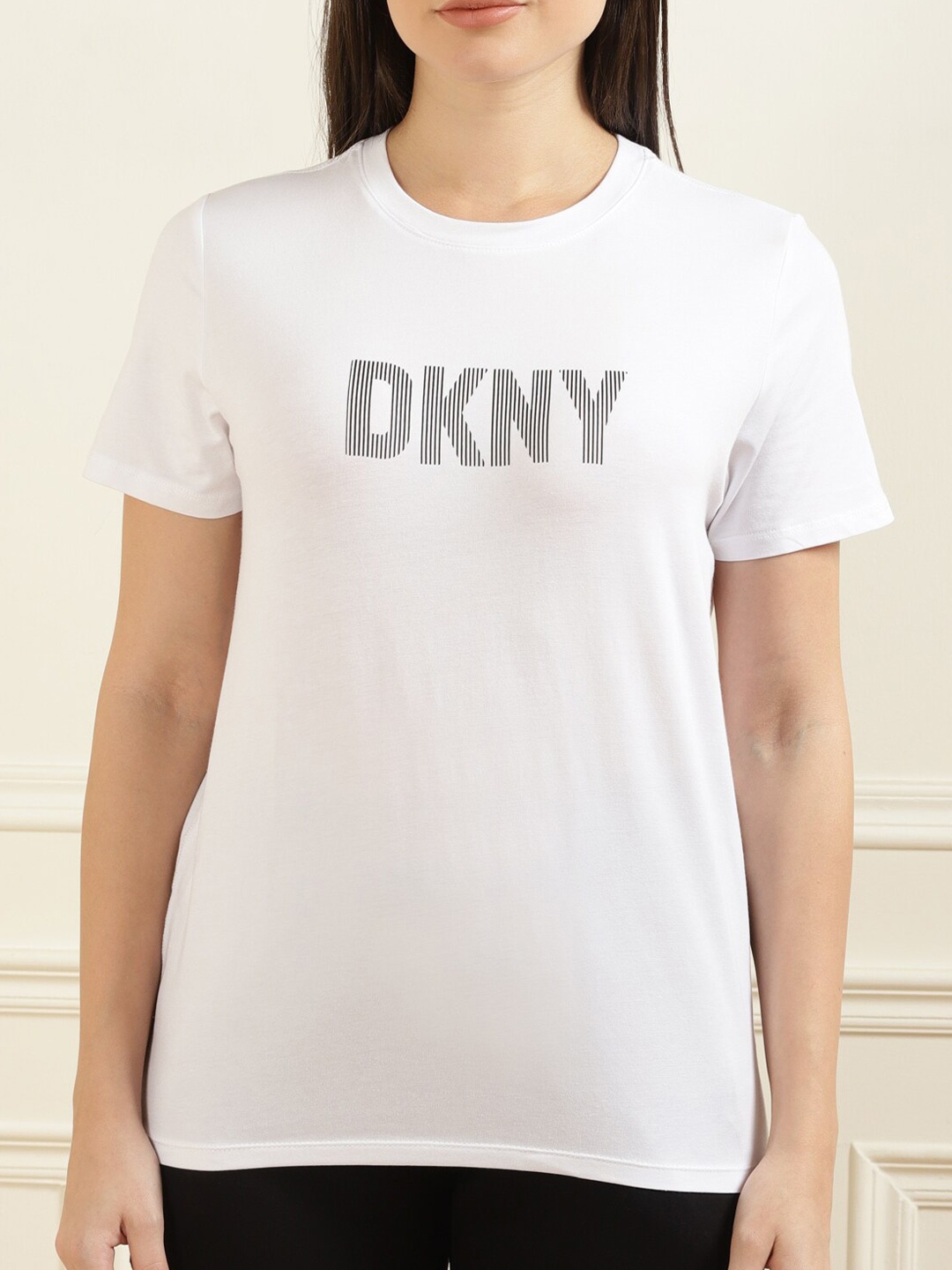 

DKNY Women White Typography Printed Top