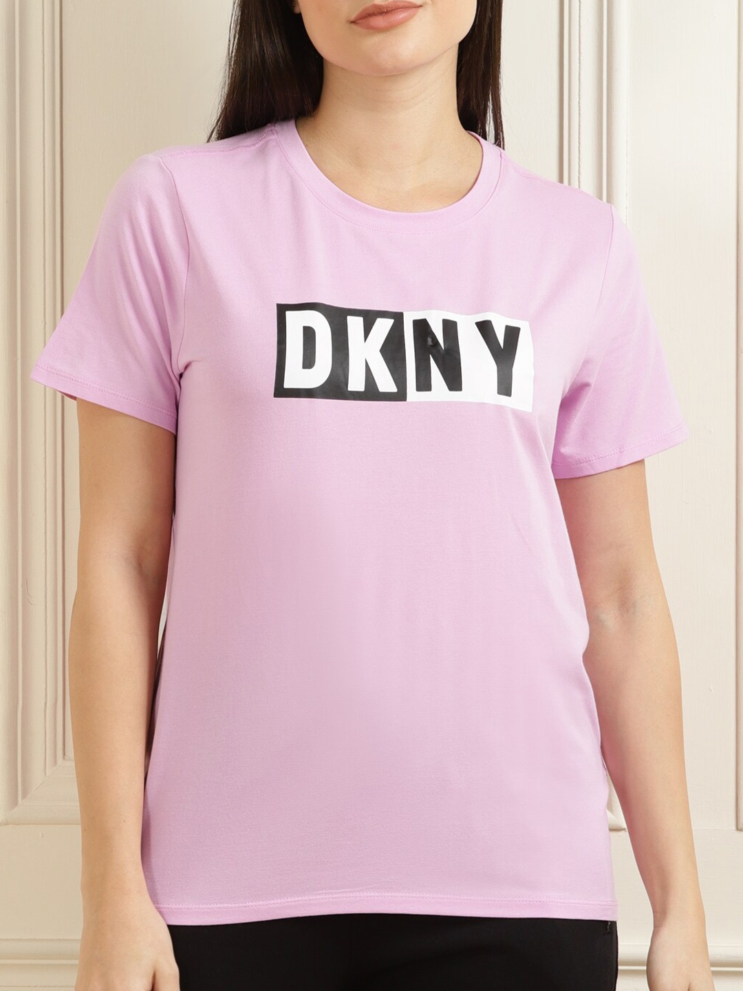 

DKNY Women Purple Printed Top