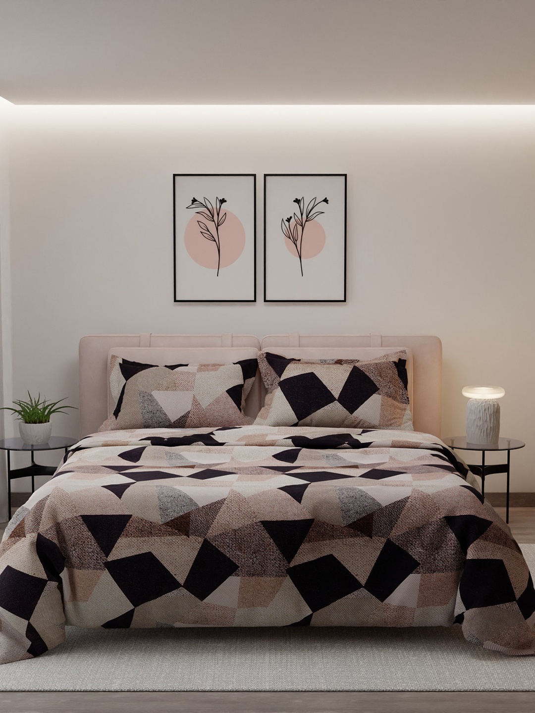 

Stoa Paris Beige & Black Striped AC Room 200 GSM Double Bed Comforter