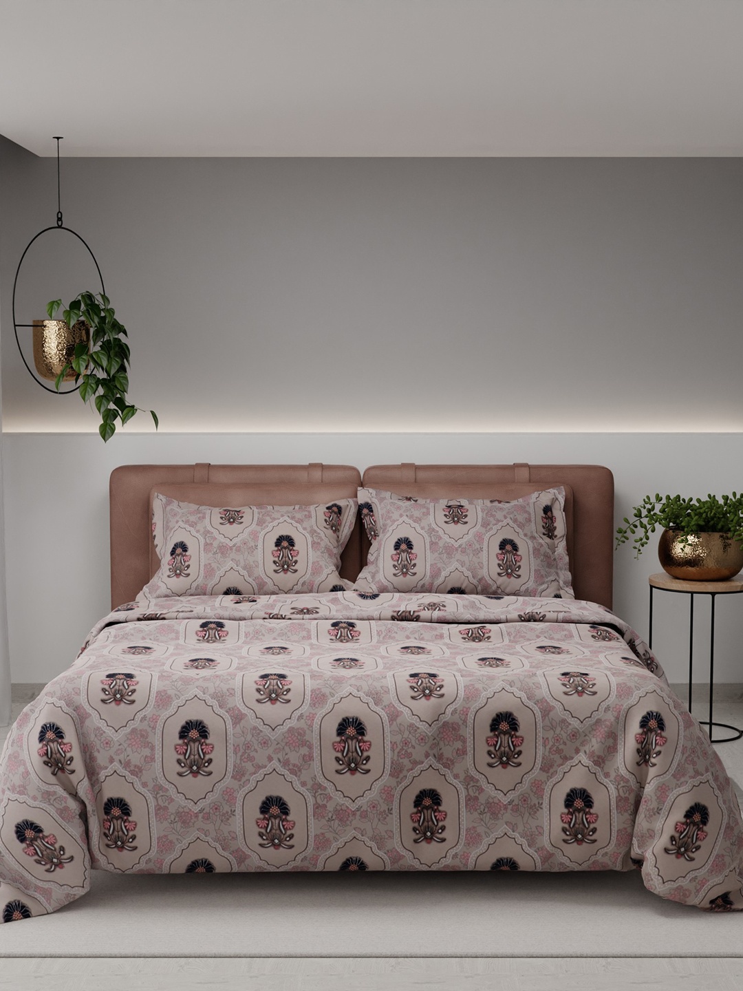 

Stoa Paris Brown & Blue Floral AC Room 200 GSM Double Bed Comforter