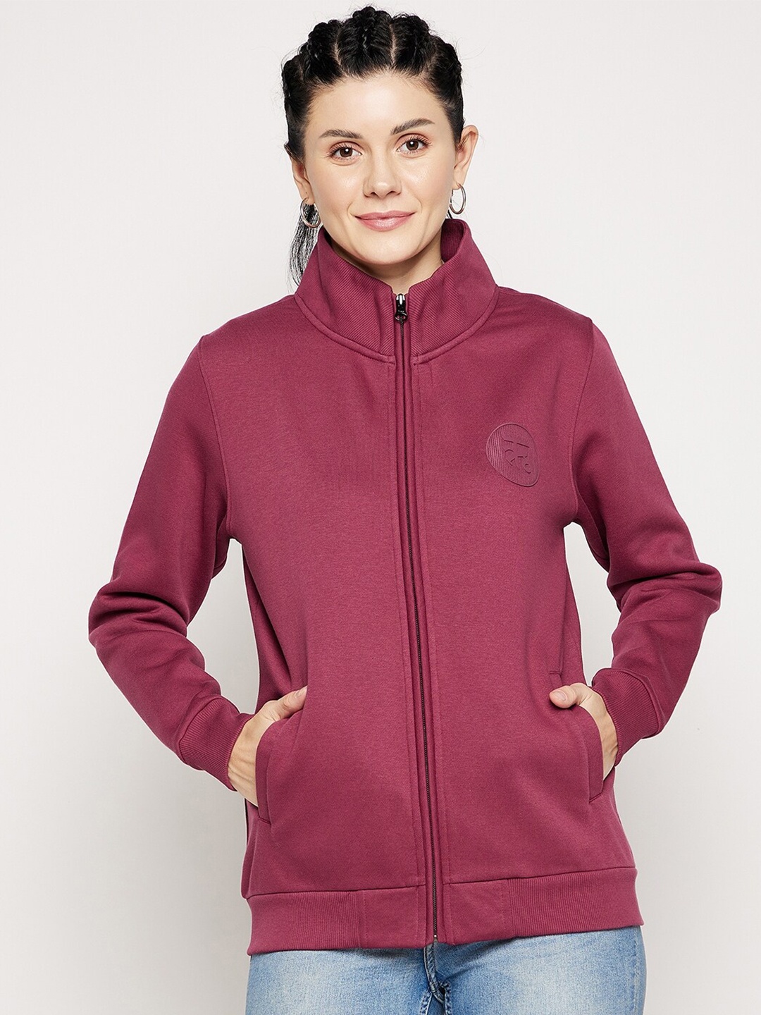 

EDRIO Women Red Fleece Sweatshirt