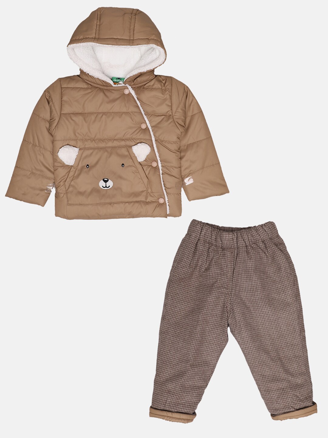 

Little Kiki Boys Beige & Brown Coat with Trousers