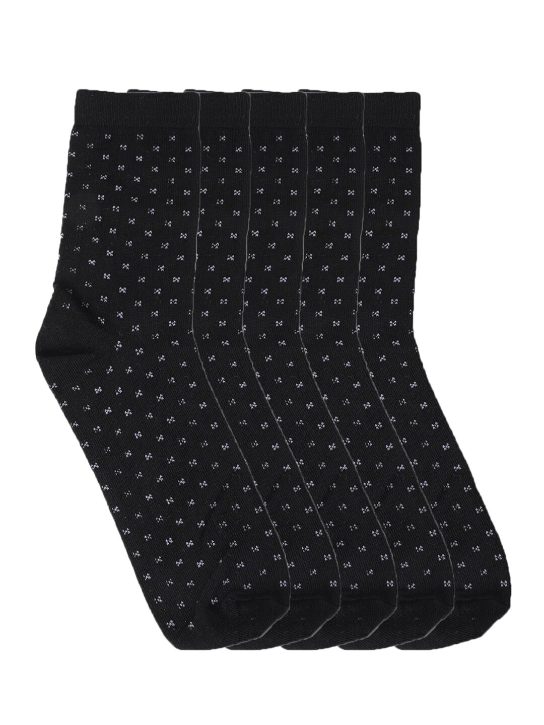 

Cantabil Men Pack Of 5 Black Patterned Cotton Above-Ankle-Length Socks