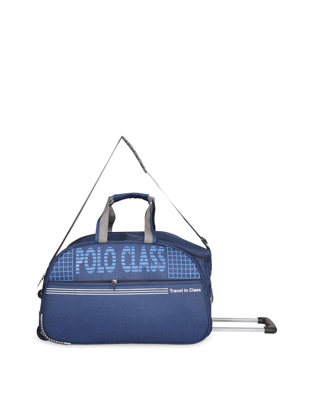

Polo Class Navy Blue Solid Soft-Sided Medium Trolley Duffle Bag