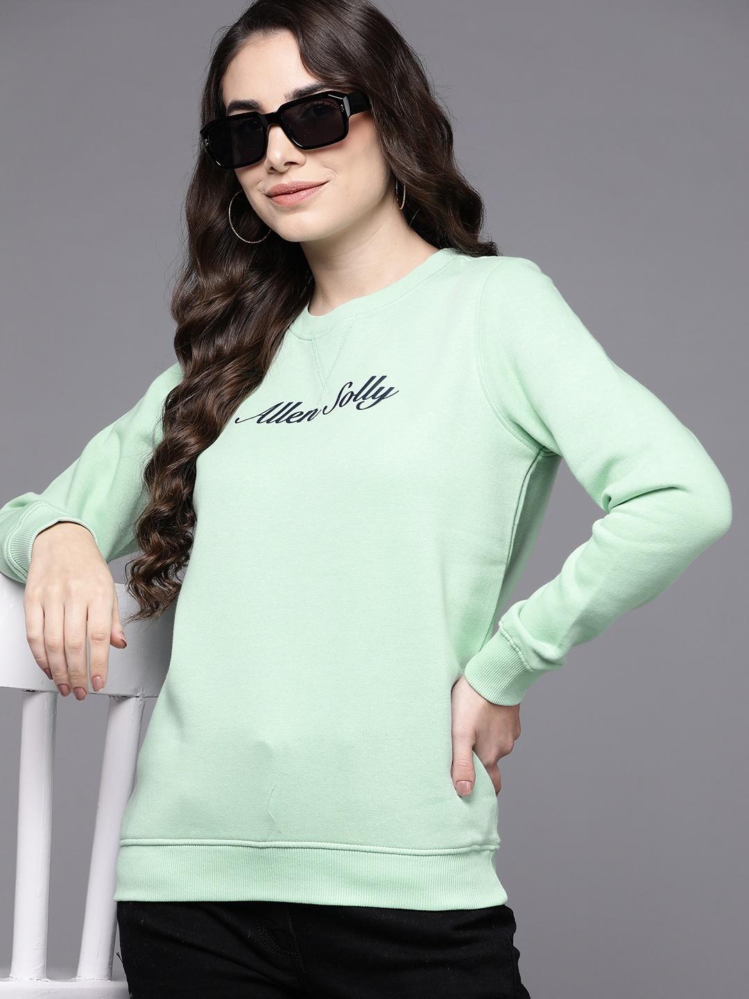 

Allen Solly Woman Women Mint Green Printed Sweatshirt