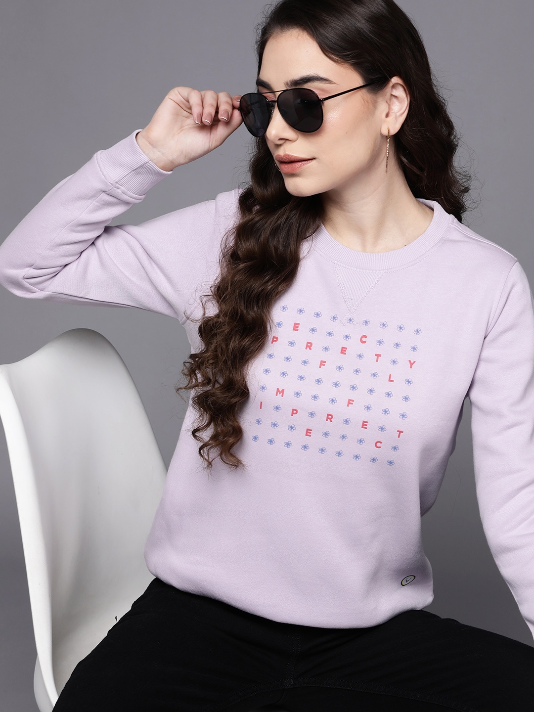 

Allen Solly Woman Women Lavender Printed Sweatshirt