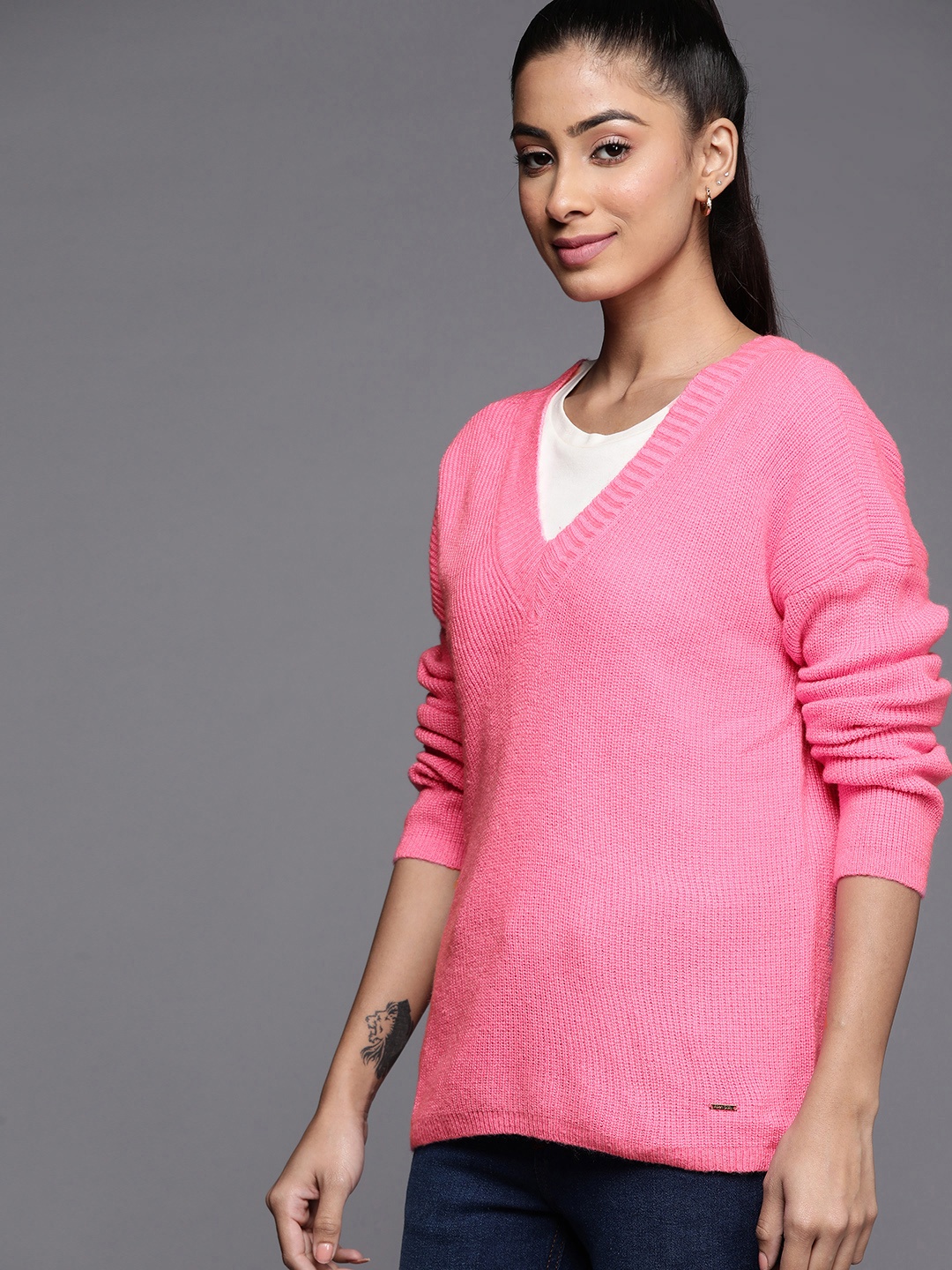 

Allen Solly Woman Women Pink Knitted Pullover