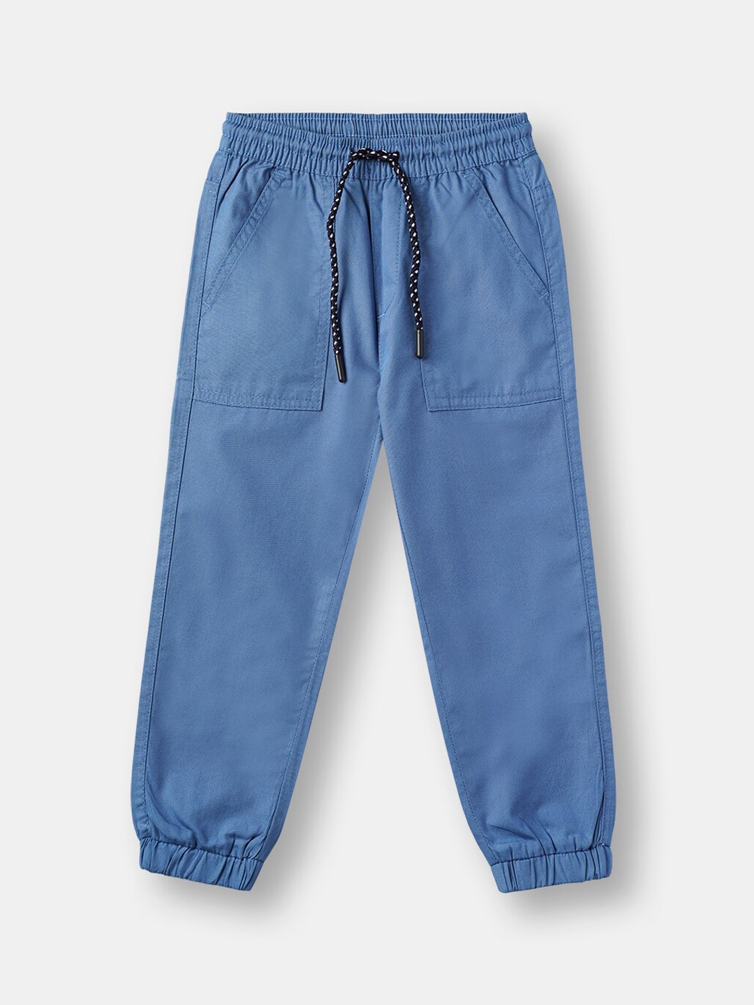 

R&B Boys Blue Solid Cotton Joggers