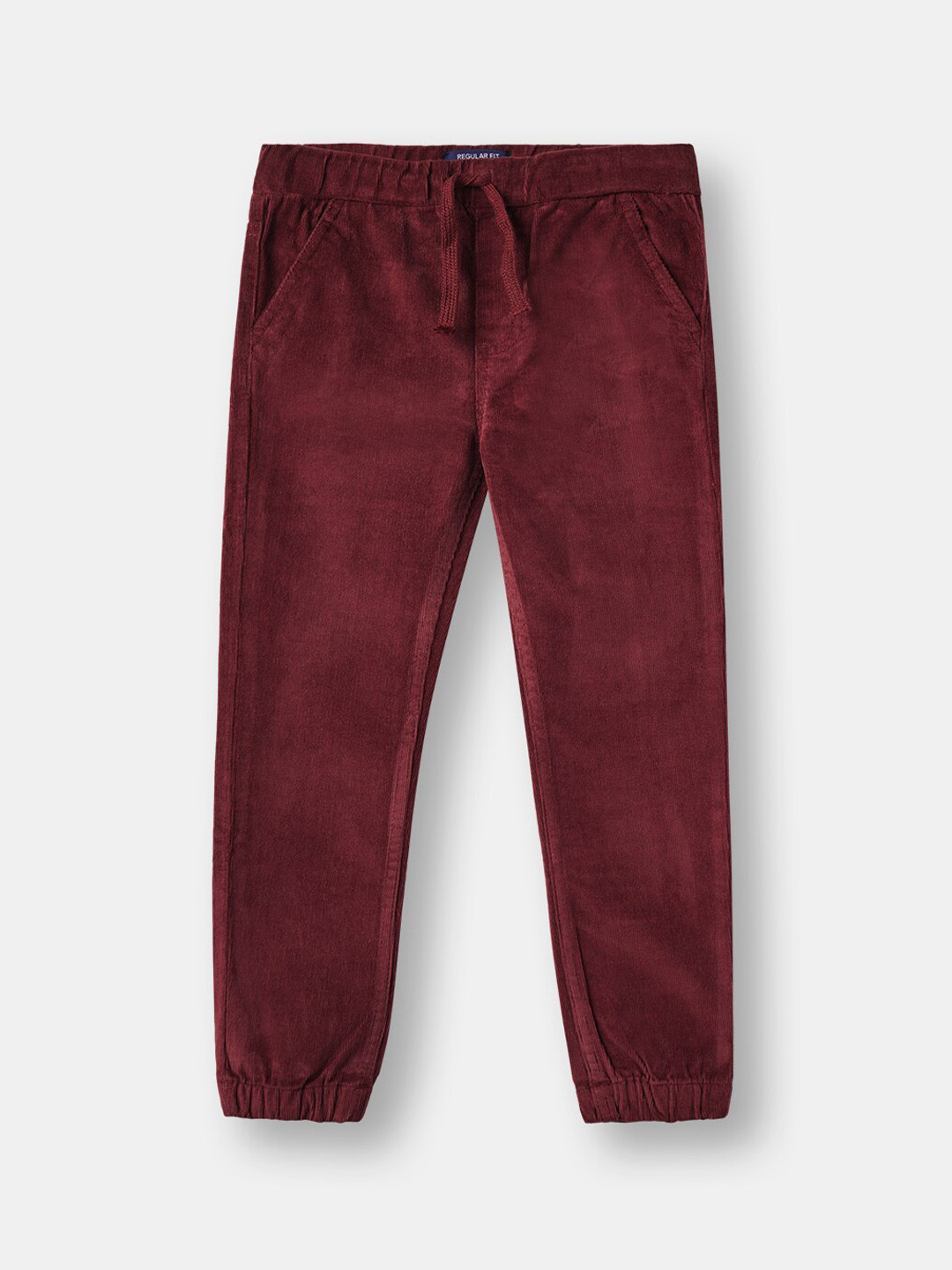 

R&B Boys Maroon Solid Cotton Joggers