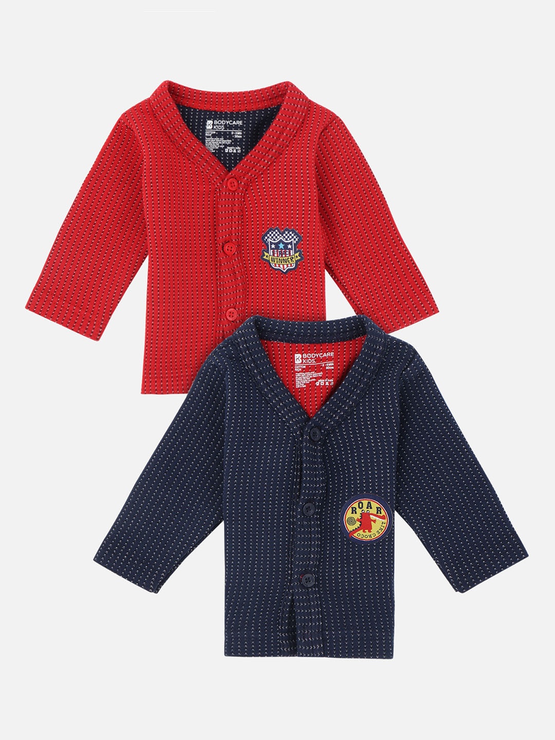

Bodycare Kids Pack Of 2 Assorted Self Designed Cotton Regular-Fit Innerwear Vests
