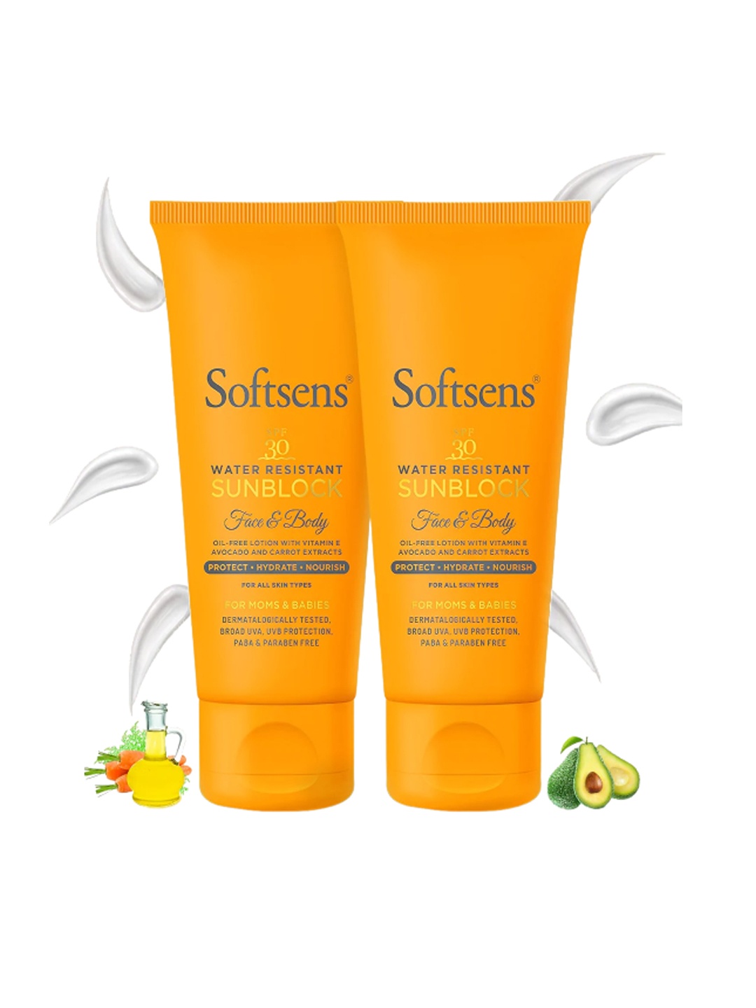 

Softsens Set Of 2 Natural Sunblock SPF 30 100ml, White