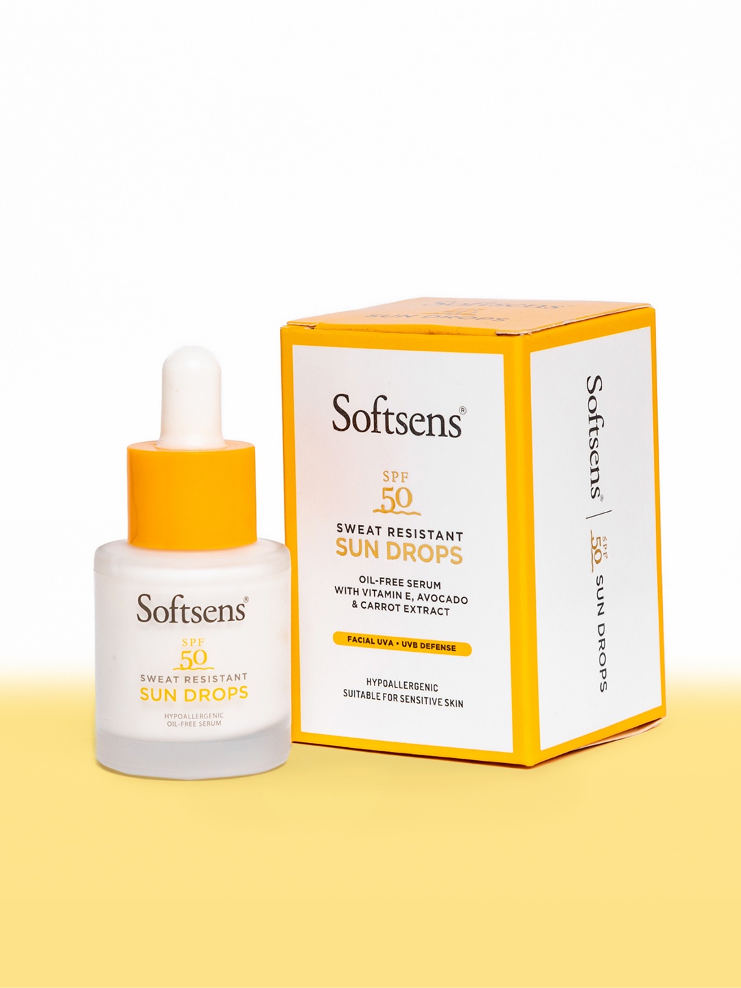 

Softsens White Sweat-Resistant Sun drops SPF 50