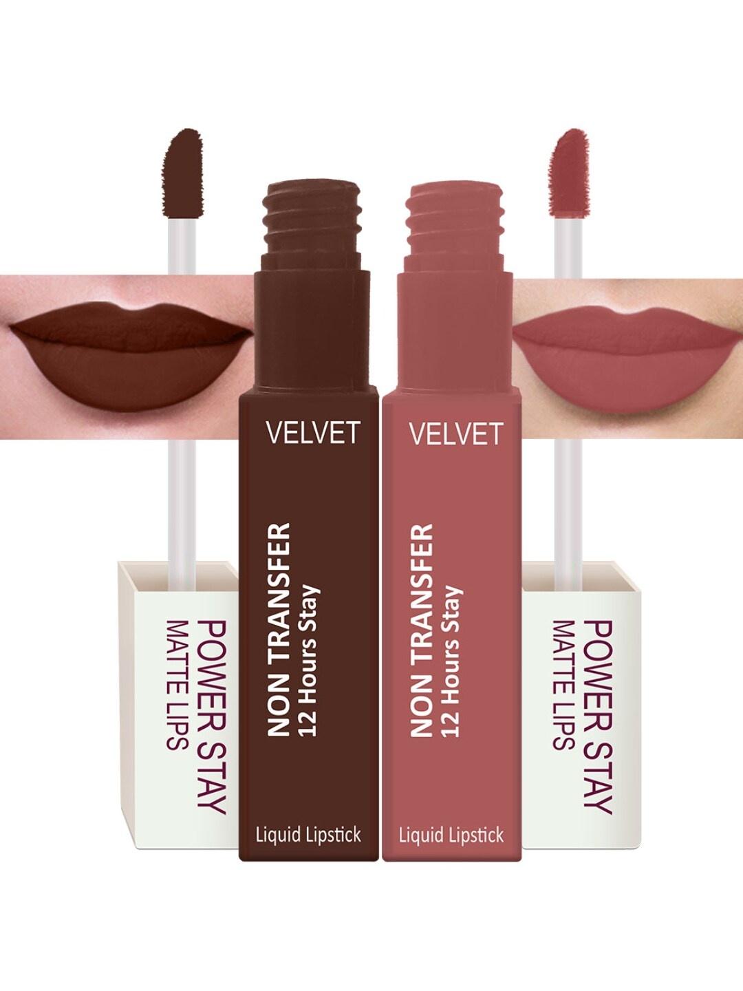 

PERPAA Set Of 2 Waterproof Liquid Matte Power Stay Lipstick 100gm, Brown