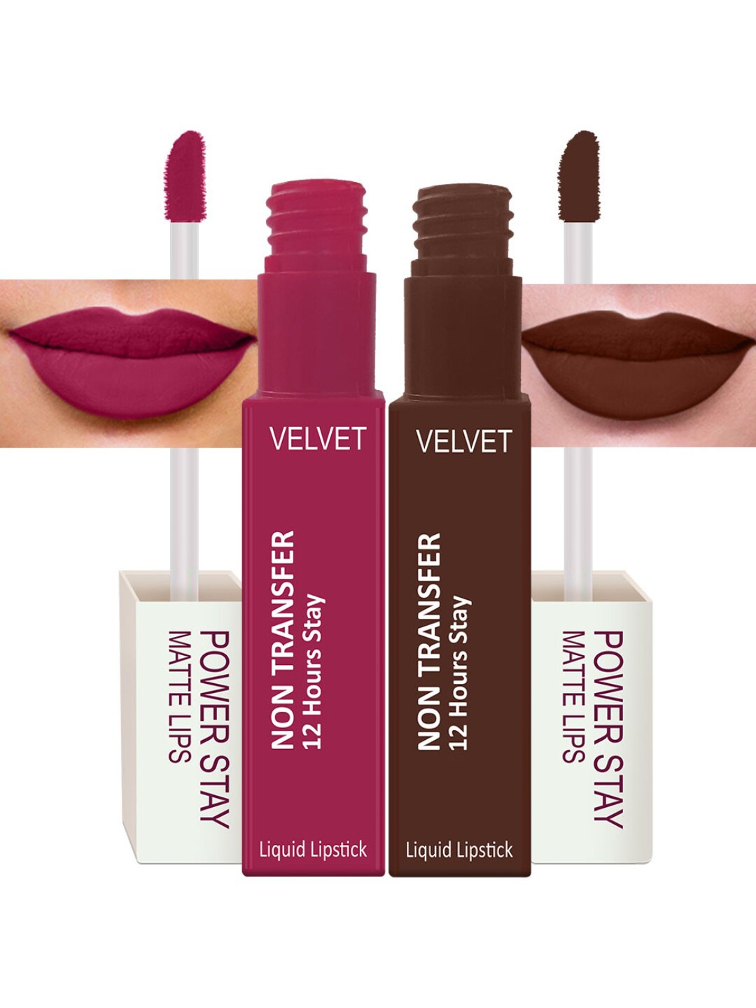 

PERPAA Set Of 2 Waterproof Liquid Matte Power Stay Lipstick 100gm, Pink