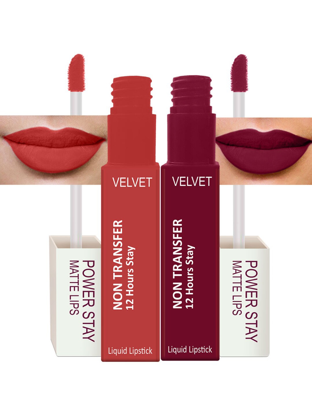 

PERPAA Women Set Of 2 Waterproof Liquid Matte Power Stay Lipstick (Upto12 Hrs Stay) 100ml, Red