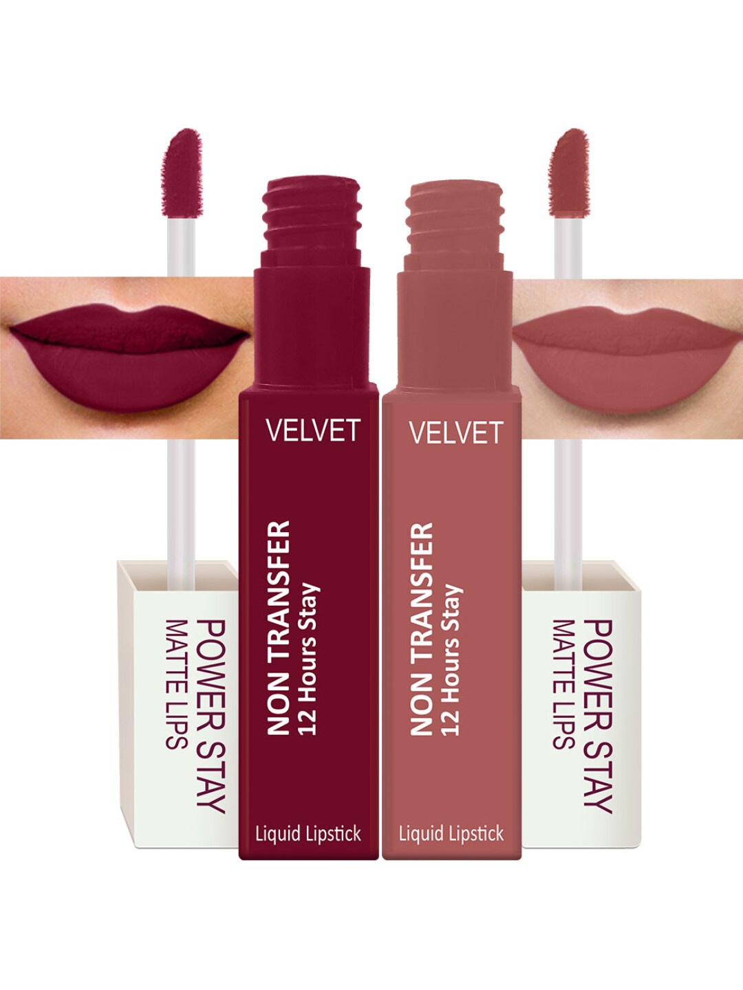 

PERPAA Set Of 2 Waterproof Liquid Matte Power Stay Lipstick 100gm, Red