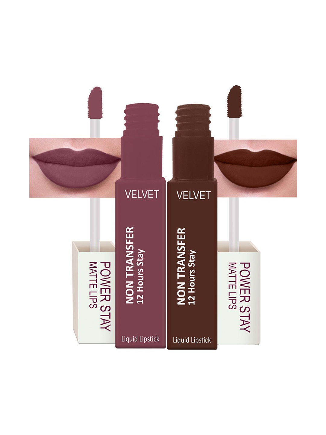 

PERPAA Set Of 2 Waterproof Liquid Matte Power Stay Lipstick 4-5 ML, Mauve