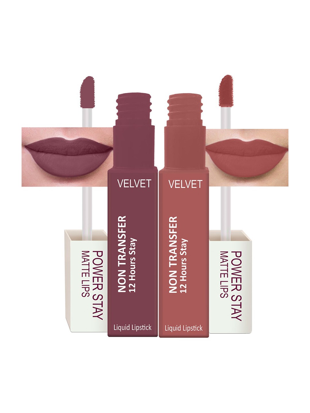 

PERPAA Set Of 2 Waterproof Liquid Matte Power Stay Lipstick 100gm, Mauve