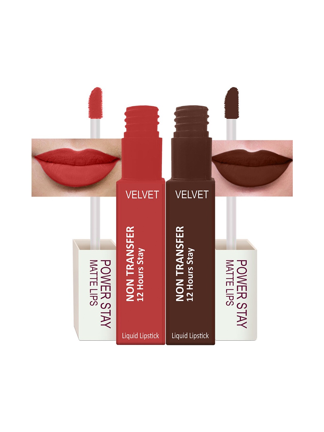

PERPAA Set Of 2 Waterproof Liquid Matte Power Stay Lipstick 100gm, Red