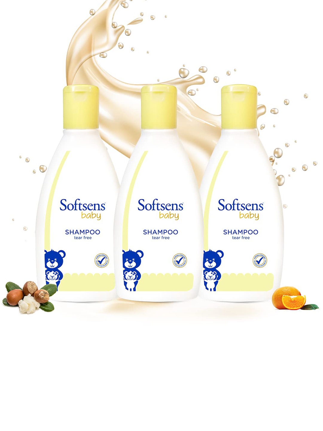 

Softsens Set Of 3 Baby Tear Free Shampoo 200ml Each, Transparent